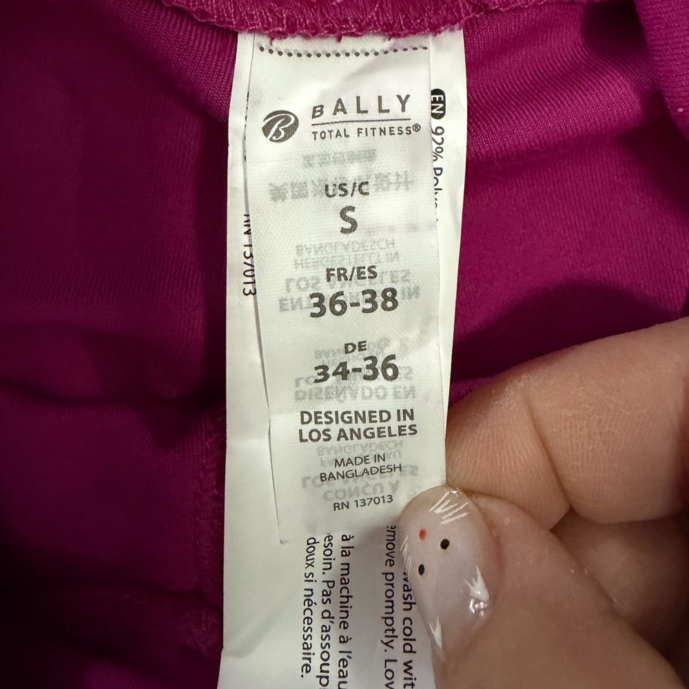 Bally Total Leggings High Rise Pocket Jogging Yoga Fitness Fuchsia Size S - Picture 10 of 11